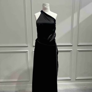 پيراهن ماكسی ساتن يقه رومي ريرا