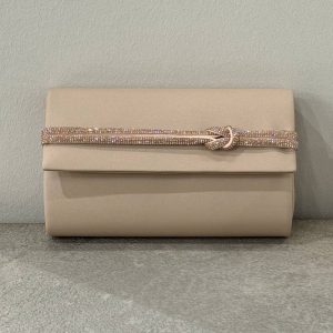 كیف دستی ساتن سوارسكی گره دار