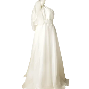 پیراهن یقه رومی پرنسس سفید