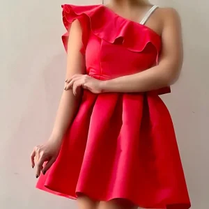 پیراهن کوتاه عروسکی ساتن