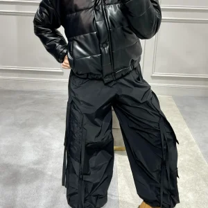 کاپشن چرم آستین گت